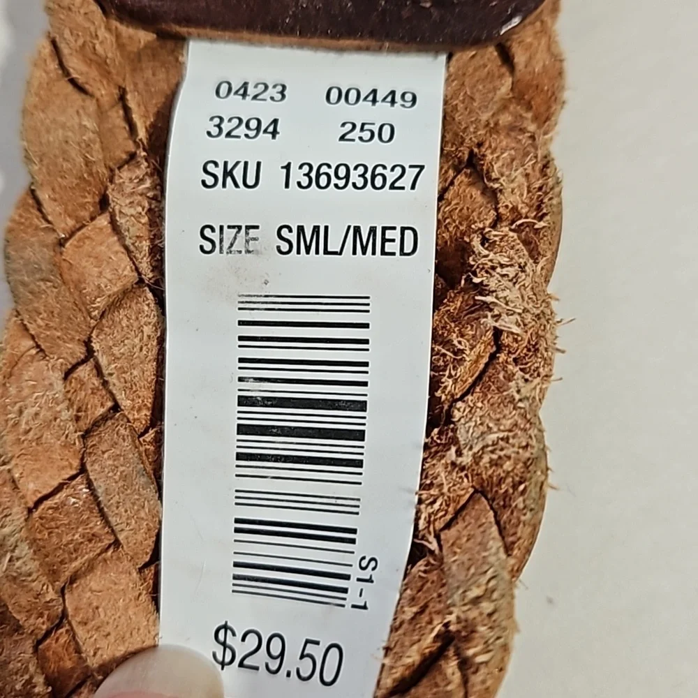 American Eagle Outfitters Women's Boho Braided Genuine Leather Belt Size S/M